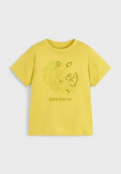 Mayoral tricou de bumbac pentru copii culoarea galben, cu imprimeu, 3042 imagine