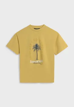 Mayoral tricou de bumbac pentru copii culoarea galben, cu imprimeu, 6009 imagine