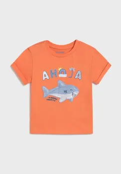 Mayoral tricou de bumbac pentru copii culoarea portocaliu, cu imprimeu, 1066 imagine