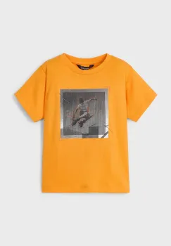 Mayoral tricou de bumbac pentru copii culoarea portocaliu, cu imprimeu, 3035 imagine