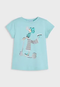 Mayoral tricou de bumbac pentru copii culoarea turcoaz, 3014 imagine