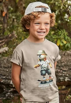 Mayoral tricou de bumbac pentru copii culoarea verde, cu imprimeu, 3041 imagine