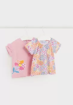 Mayoral tricou din bumbac pentru bebelusi 2-pack culoarea roz imagine