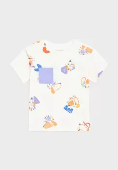 Mayoral tricou din bumbac pentru bebelusi culoarea bej, modelator imagine