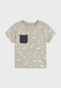 Mayoral tricou din bumbac pentru bebelusi culoarea gri, modelator, 1058 imagine