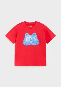Mayoral tricou din bumbac pentru bebelusi culoarea rosu, cu imprimeu imagine