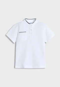 Mayoral tricou polo copii culoarea alb, neted, 3102 imagine