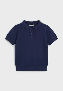 Mayoral tricou polo copii culoarea albastru marin, modelator, 3104 imagine