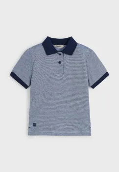 Mayoral tricou polo copii culoarea albastru marin, neted, 3105 imagine