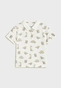 Mayoral tricou polo copii culoarea bej, modelator, 1109 imagine