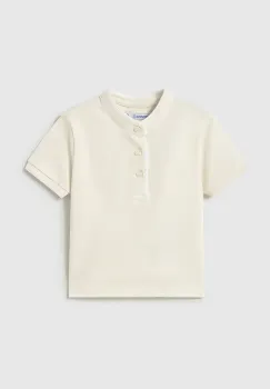 Mayoral tricou polo copii culoarea bej, neted, 1107 imagine