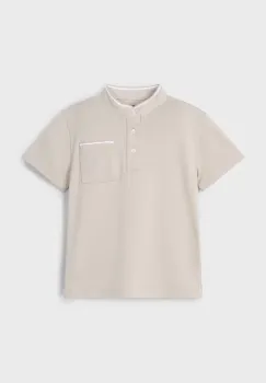Mayoral tricou polo copii culoarea bej, neted, 3102 imagine