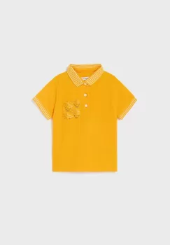 Mayoral tricou polo copii culoarea galben, cu imprimeu imagine