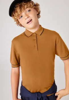 Mayoral tricou polo copii culoarea galben, neted, 6129 imagine