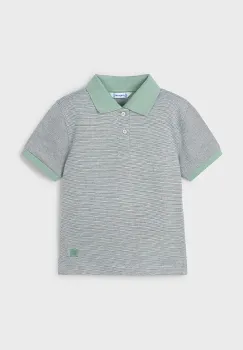 Mayoral tricou polo copii culoarea verde, neted, 3105 imagine