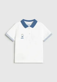 Mayoral tricouri polo din bumbac pentru bebelusi culoarea alb, cu imprimeu, 1108 imagine