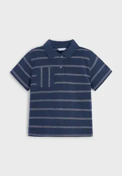 Mayoral tricouri polo din bumbac pentru copii culoarea albastru marin, modelator, 3107 imagine
