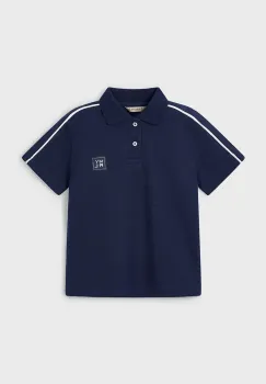 Mayoral tricouri polo din bumbac pentru copii culoarea albastru marin, neted, 3108 imagine