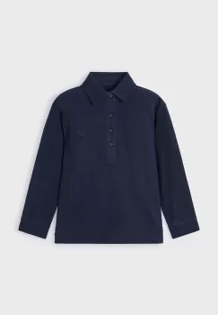 Mayoral tricouri polo din bumbac pentru copii culoarea albastru marin, neted, 4101 imagine