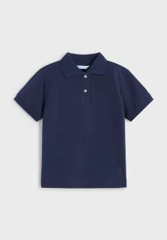 Mayoral tricouri polo din bumbac pentru copii culoarea bleumarin, uni, 150 imagine