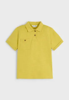 Mayoral tricouri polo din bumbac pentru copii culoarea galben, neted, 3109 imagine