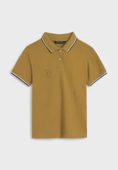 Mayoral tricouri polo din bumbac pentru copii culoarea galben, neted, 6133 imagine