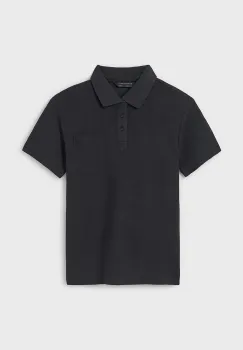 Mayoral tricouri polo din bumbac pentru copii culoarea negru, neted, 6128 imagine