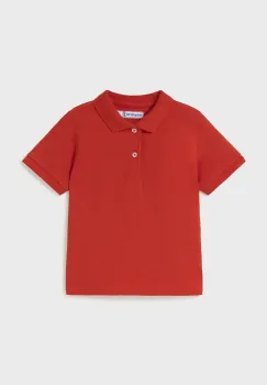 Mayoral tricouri polo din bumbac pentru copii culoarea rosu, uni, 102 imagine