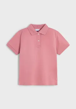 Mayoral tricouri polo din bumbac pentru copii culoarea rosu, uni, 150 imagine