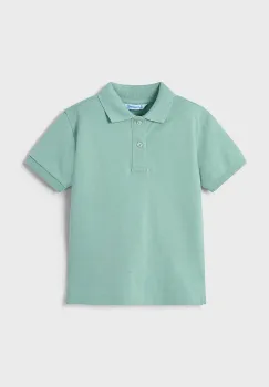 Mayoral tricouri polo din bumbac pentru copii culoarea verde, uni, 150 imagine