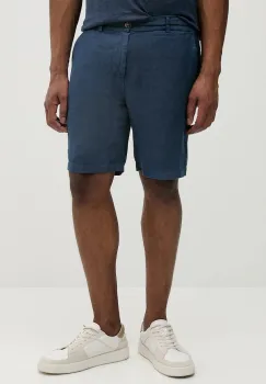 MC2 Saint Barth pantaloni scurti din in culoarea albastru marin, ISC0001 imagine