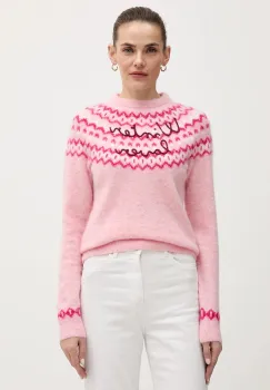 MC2 Saint Barth pulover din amestec de lana si alpaca culoarea roz, QUE0031 imagine