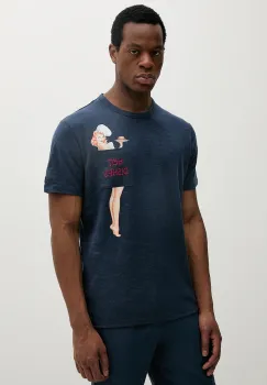 MC2 Saint Barth tricou de in culoarea albastru marin, cu imprimeu, ECS0001 imagine