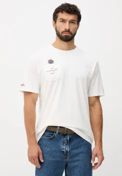 MC2 Saint Barth tricou din bumbac culoarea bej, cu imprimeu, CONR0002 imagine