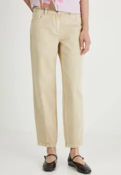 Medicine blugi din bumbac culoarea bej imagine