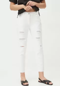 Medicine blugi din bumbac femei, culoarea alb imagine