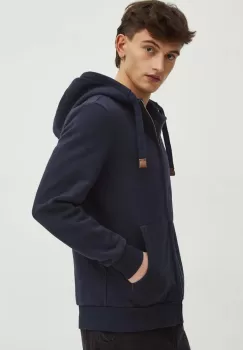 Medicine bluza barbati, culoarea albastru marin, cu gluga, neted imagine
