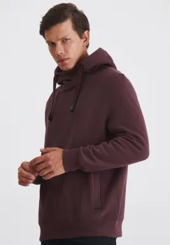Medicine bluza barbati, culoarea bordo, cu gluga, neted imagine