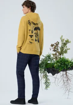 Medicine bluza barbati, culoarea galben, cu gluga, cu imprimeu imagine