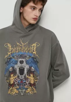Medicine bluza barbati, culoarea gri, cu gluga, cu imprimeu imagine