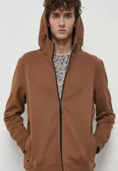 Medicine bluza barbati, culoarea maro, cu gluga, neted imagine
