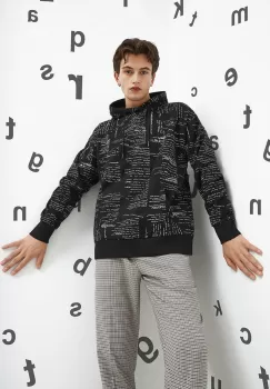 Medicine bluza barbati, culoarea negru, cu gluga, modelator imagine