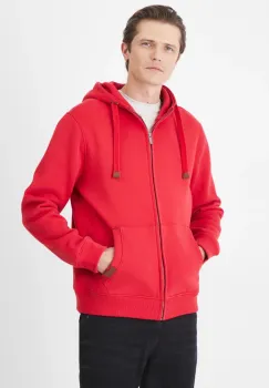Medicine bluza barbati, culoarea rosu, cu gluga, melanj imagine
