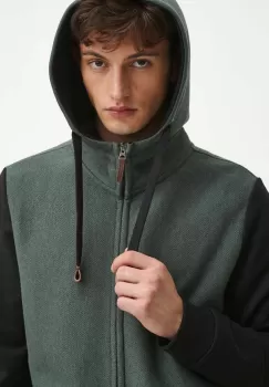 Medicine bluza barbati, culoarea turcoaz, cu gluga imagine