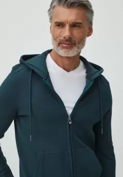Medicine bluza barbati, culoarea verde, cu gluga, neted imagine