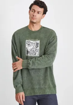 Medicine bluza barbati, culoarea verde, cu imprimeu imagine