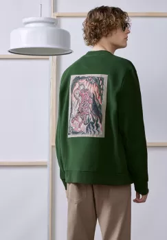 Medicine bluza barbati, culoarea verde, cu imprimeu imagine