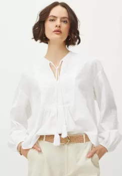 Medicine bluza din bumbac femei, culoarea alb, cu imprimeu imagine