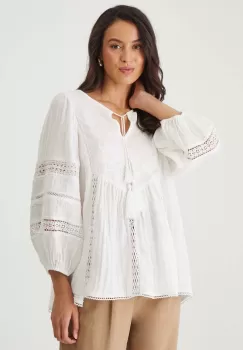 Medicine bluza din bumbac femei, culoarea alb, cu imprimeu imagine