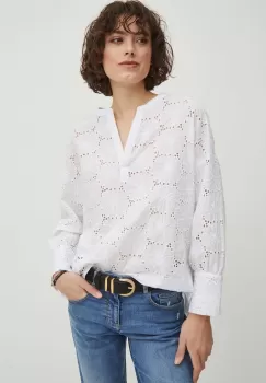 Medicine bluza din bumbac femei, culoarea alb, cu imprimeu imagine